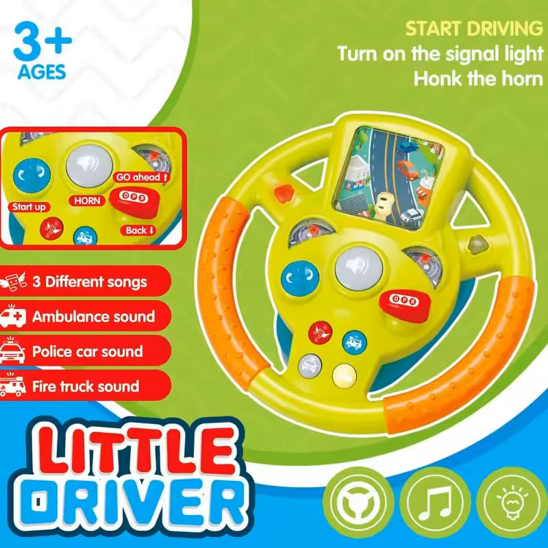 ๐ Childrenโs Steering Wheel Toy โ Electric Baby Stroller Simulation & Early Education Puzzle Game ๐