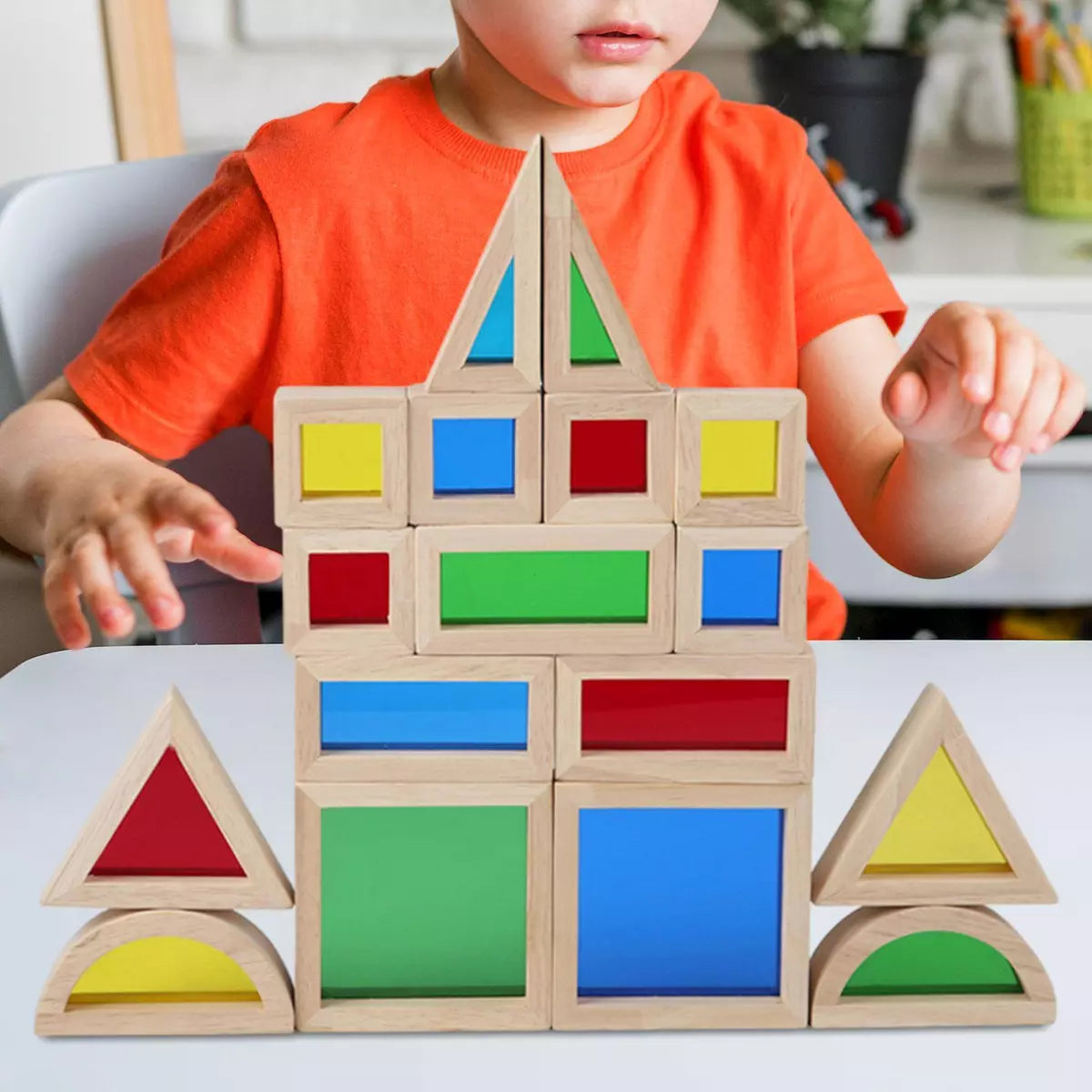 17 pieces Rainbow blocks set
