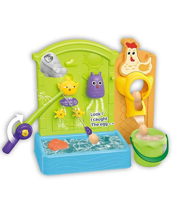 Happy Hues Water & Sand Set for Kids - Indoor and Outdoor Beach Fun Game Toy- Includes Fishing Set, Shovel, and Creative Accessories for Imaginative Play.