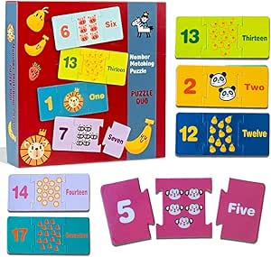 60 Pcs Puzzle Matching Numbers Duo Kids Jigsaw Puzzle for Toddlers Children Educational Preschool Puzzles Toys