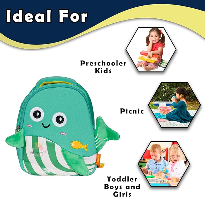 Design Bag for Pre-Schoolers Kids, Water Resistant Mini Backpack for Kids, Lightweight Small Size Bag for Play School & Nursery Kids, Picnic Bag, 1-4 Years (Pack of 1)