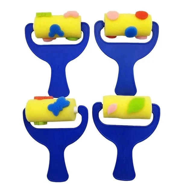 4PC SPONGE ROLLER WITH DESIGN