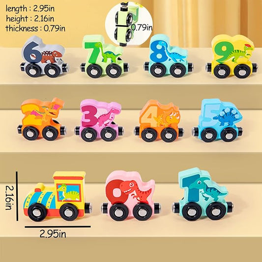 Wooden Number Small Train random design will be shipped