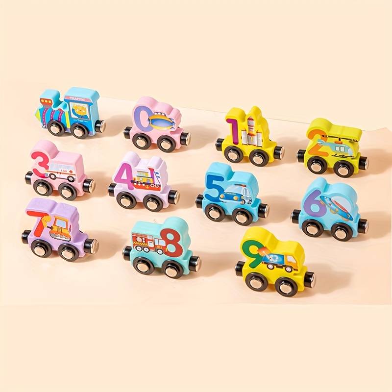 Wooden Number Small Train random design will be shipped