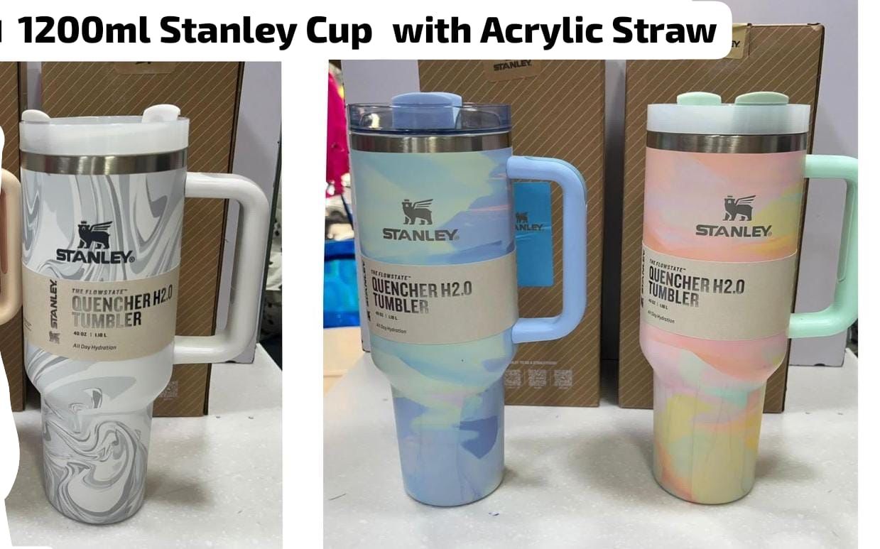 Stainless Steel Tumbler – 1200ml with Acrylic Straw 🥤✨