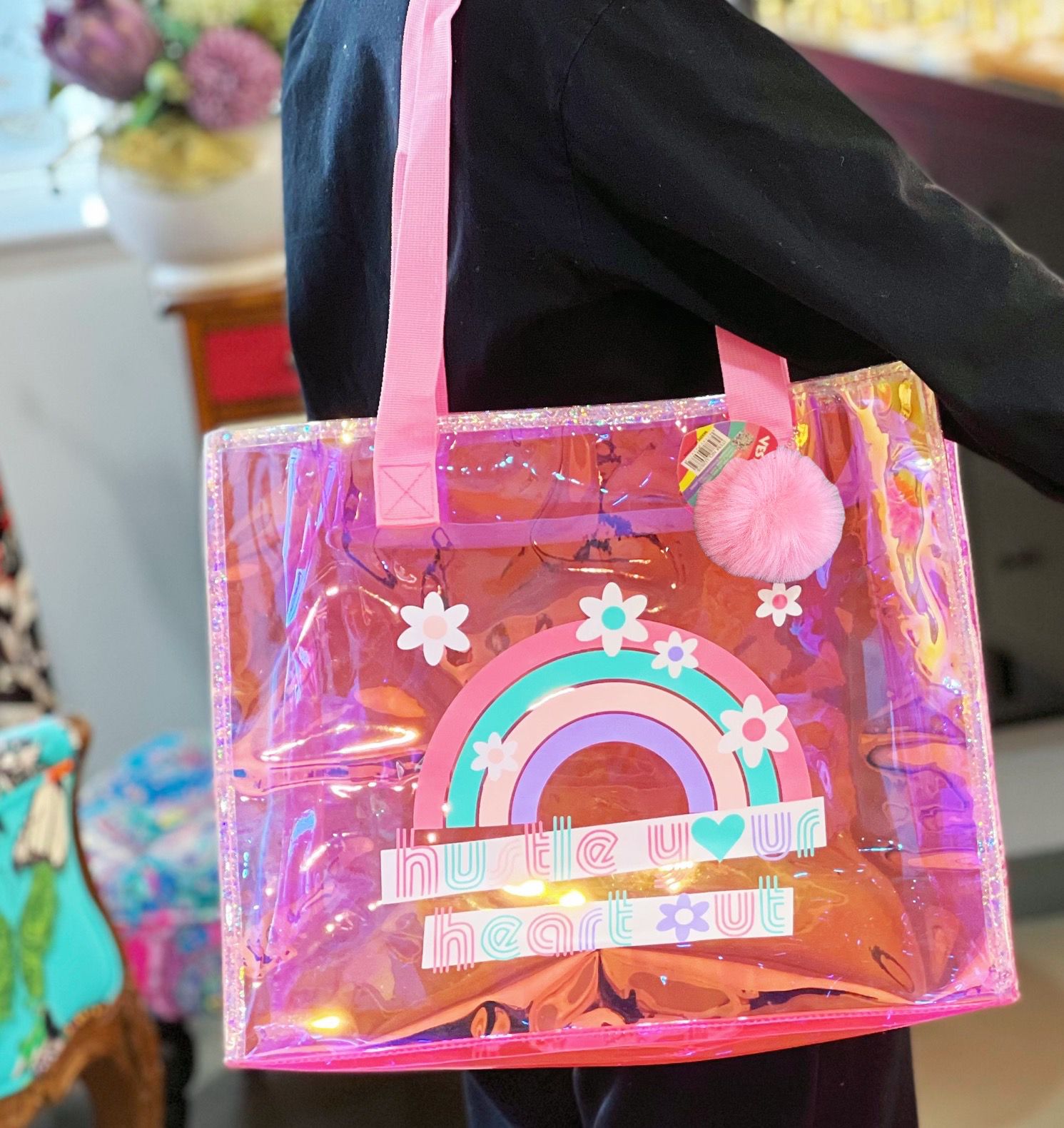Best Quality Holographic Tote Bag – Perfect for Beach, Swim & Travel! ✨👜
