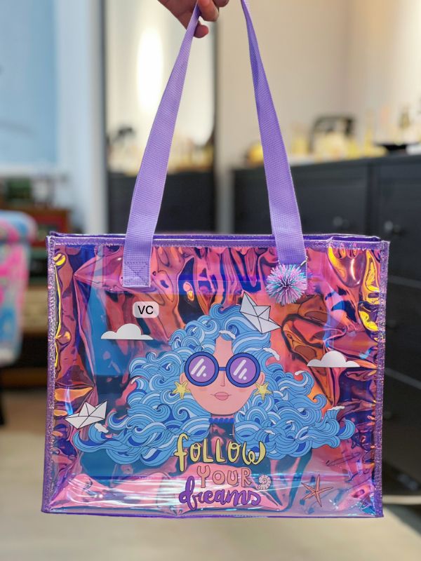 Best Quality Holographic Tote Bag – Perfect for Beach, Swim & Travel! ✨👜