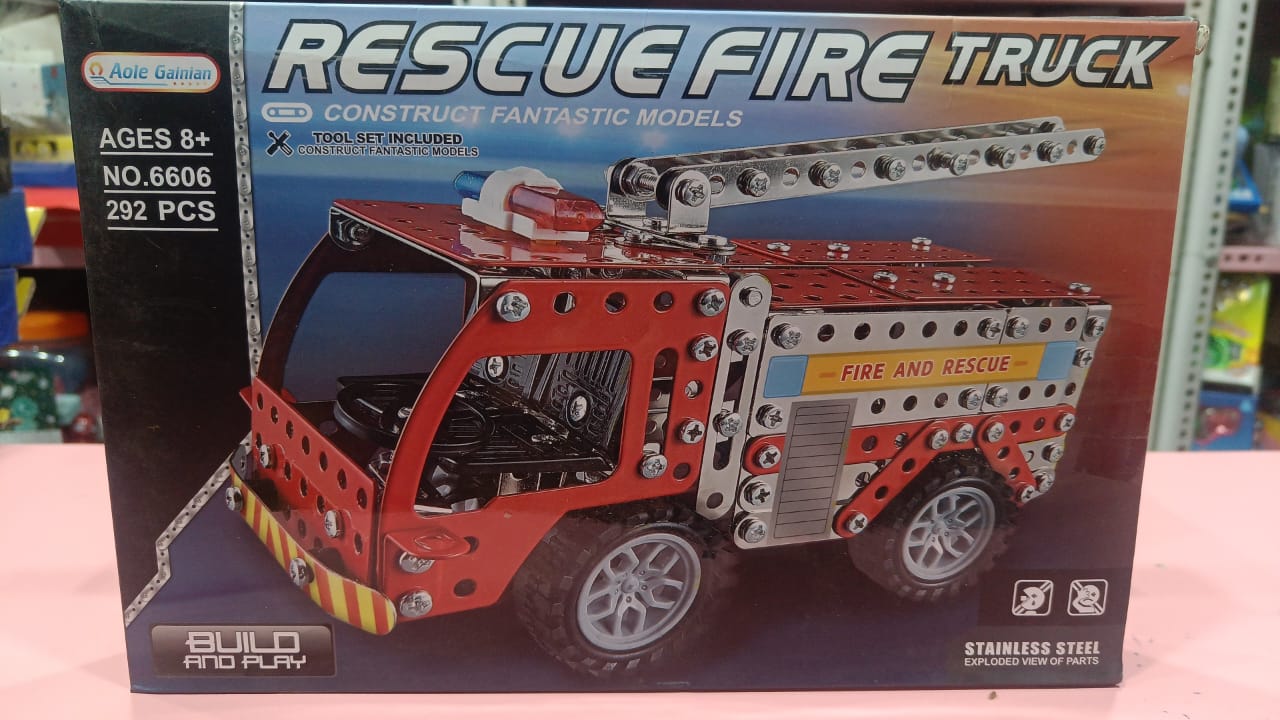 Rescue Fire Truck – 292-Piece DIY Building Set for Kids 🚒🛠️