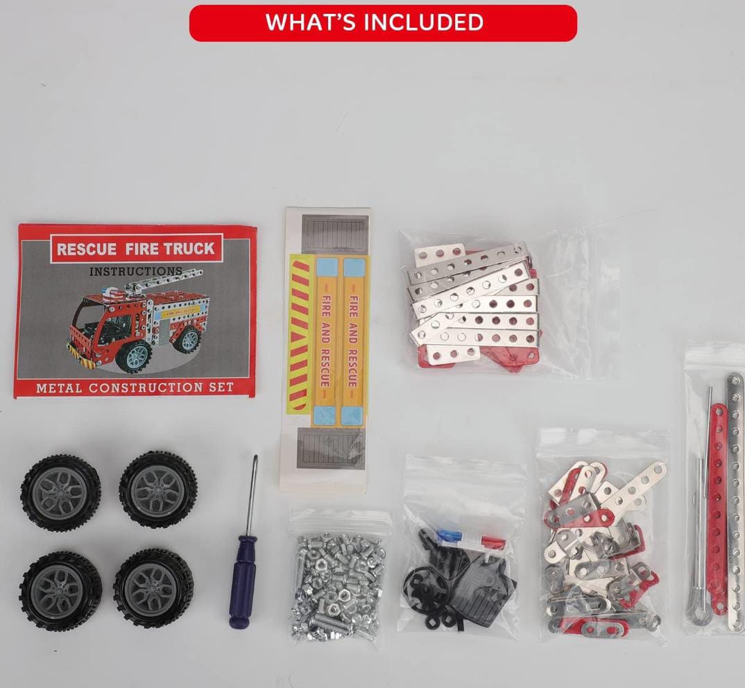 Rescue Fire Truck – 292-Piece DIY Building Set for Kids 🚒🛠️