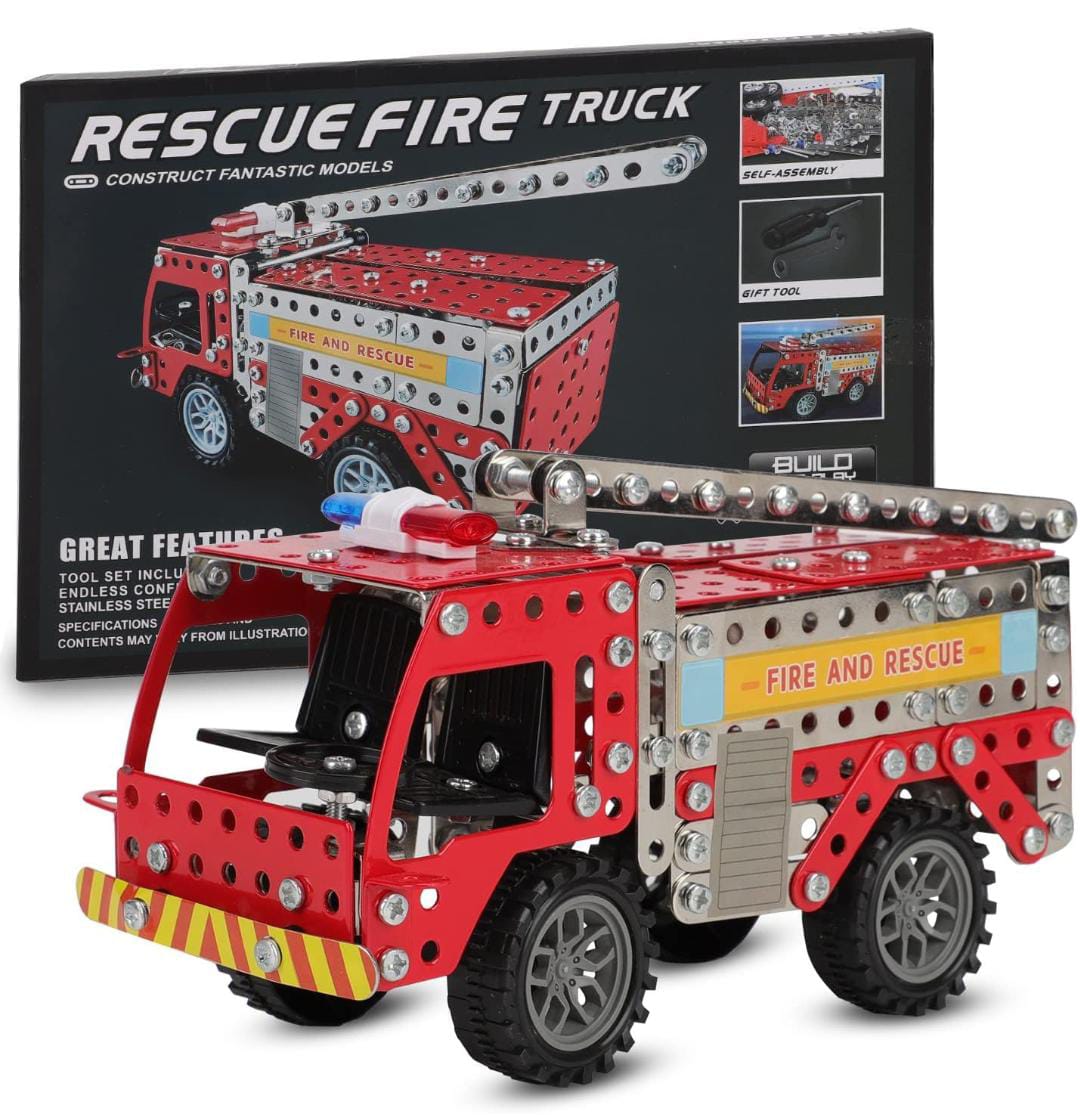 Rescue Fire Truck – 292-Piece DIY Building Set for Kids 🚒🛠️