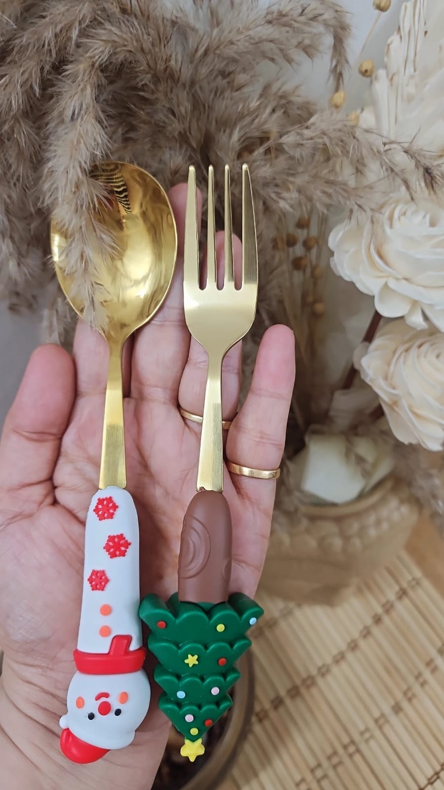 Christmas Spoons & Forks Set ā Festive Stainless Steel Flatware