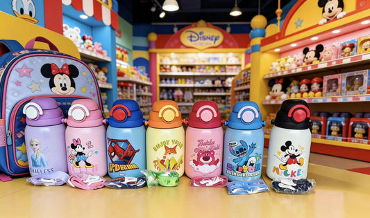 Trending Disney Character 800ml Kids Water Bottle with Strap