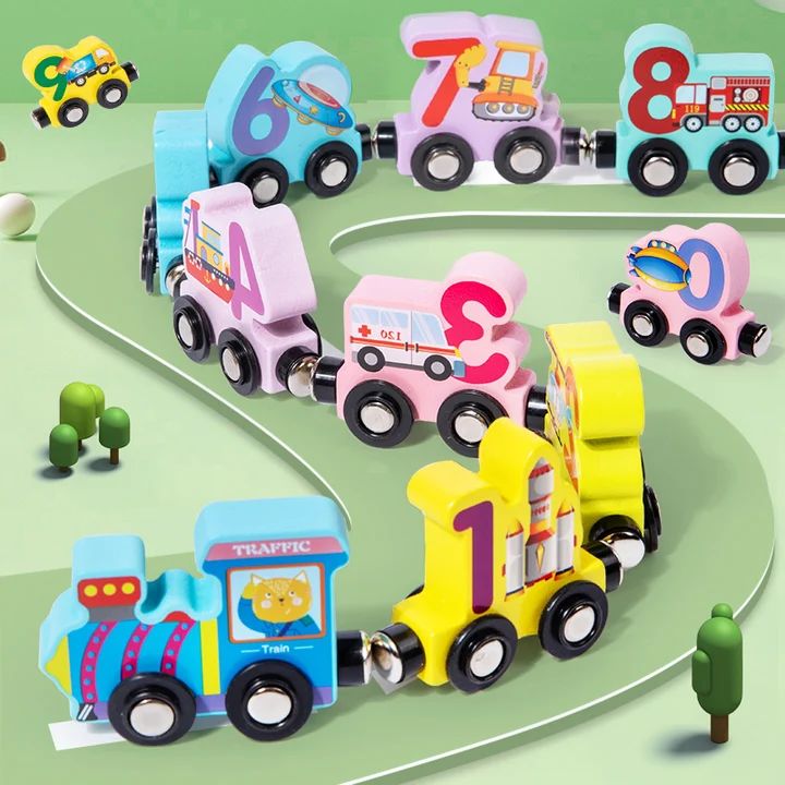Magnetic Number Learning Train Toy