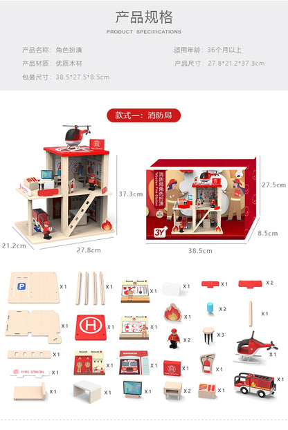 Fire station doll house set
