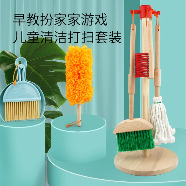 Wooden cleaning tool set