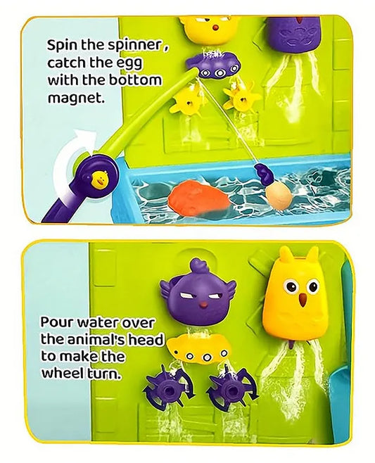 Happy Hues Water & Sand Set for Kids - Indoor and Outdoor Beach Fun Game Toy- Includes Fishing Set, Shovel, and Creative Accessories for Imaginative Play.