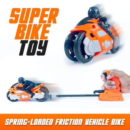 Super Bike Toy with Launcher – Spring-Loaded Friction Motorcycle 🚀🏍️