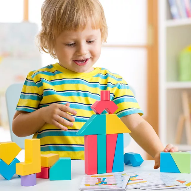 Wooden Magic Blocks Pattern Puzzle