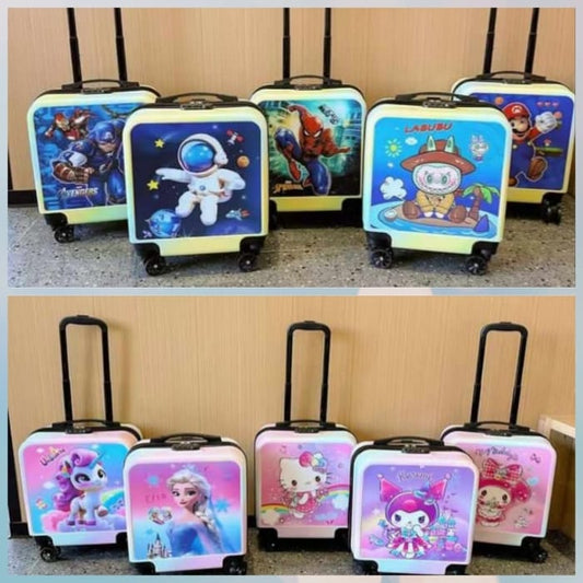 Kids Trolley Bag – 16" 3D Print with Lock & 8 Wheels 🎒✨