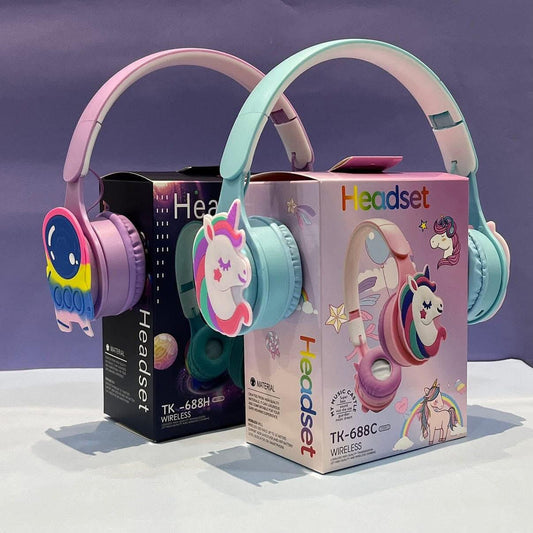 Cartoon Cute Kids Bluetooth Wireless Headphones – Fun, Comfortable & High-Quality Sound