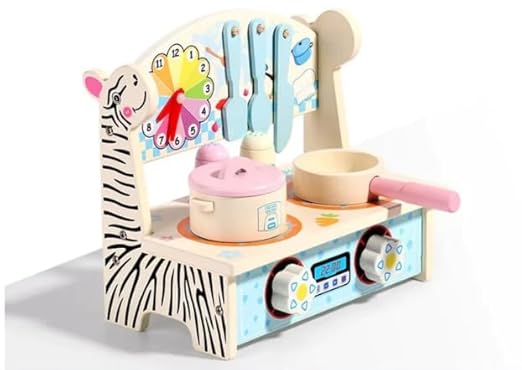 Wooden Mini Animal Kitchen_ Cooking Toys for Kids_ Wooden Kitchen Set for Kids_ Kitchen Toys for Kids