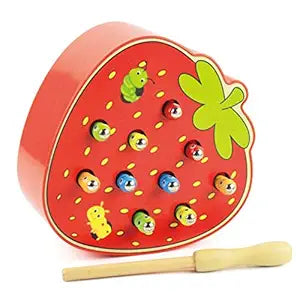 Strawberry Catch Insect - Montessori Educational Development Toy - 24 Months And Up