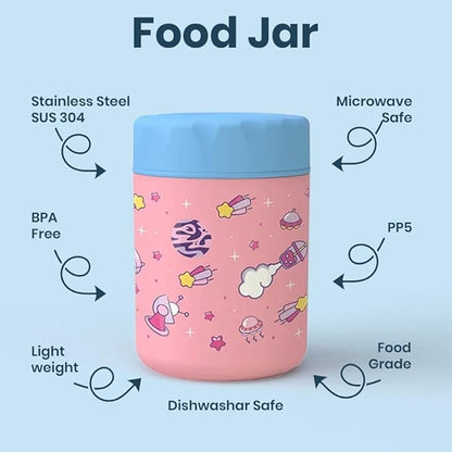 Kids 480ml Stainless Steel Food Jar – 304 Vacuum Insulated, BPA-Free Lunch Thermos.