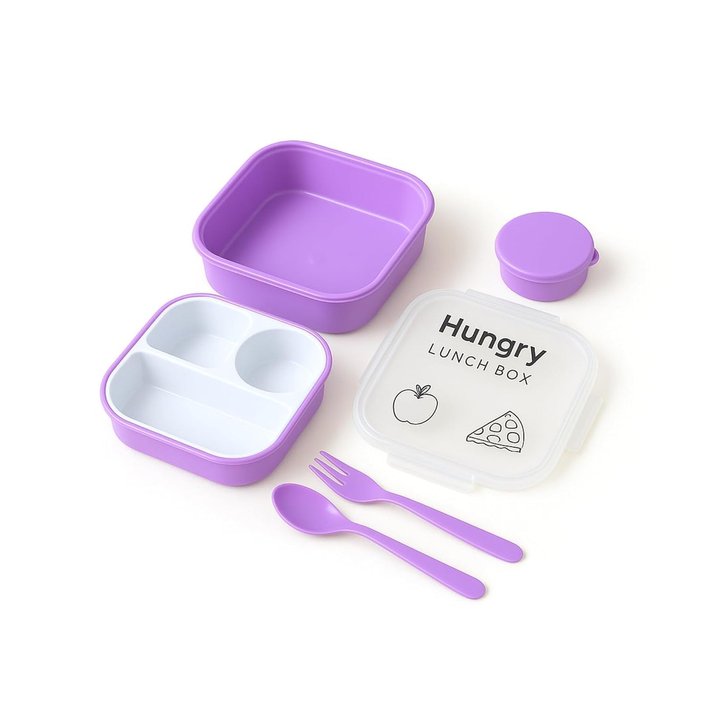 Lilac Bento Lunch Box Set with Bottle