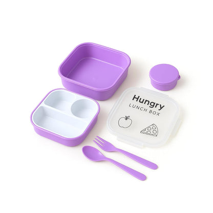 Lilac Bento Lunch Box Set with Bottle