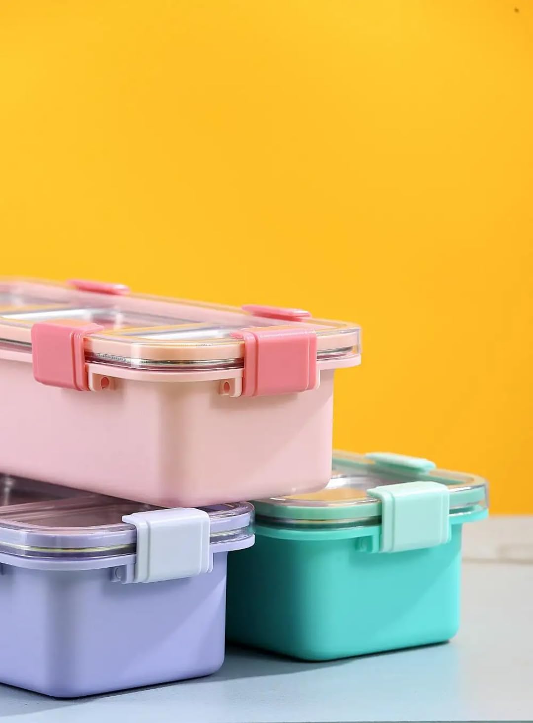 3-Compartment Bento Lunch Box for Adults & Kids | Leakproof Stainless Steel Food Container with Lid | BPA-Free