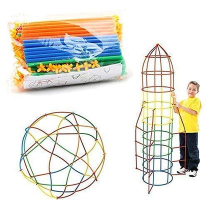 Building Straw Blocks for Kids Straws and numerous Joints Smooth Edge Block Building Game (BS1010)