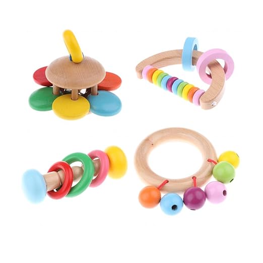 Wooden Baby Rattle Educational Grasping Rattles Montessori Toys - Wooden & Handcrafted Toys