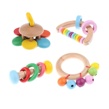 Wooden Baby Rattle Educational Grasping Rattles Montessori Toys - Wooden & Handcrafted Toys