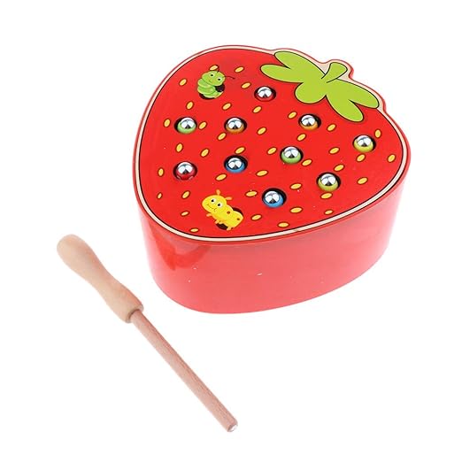Strawberry Catch Insect - Montessori Educational Development Toy - 24 Months And Up