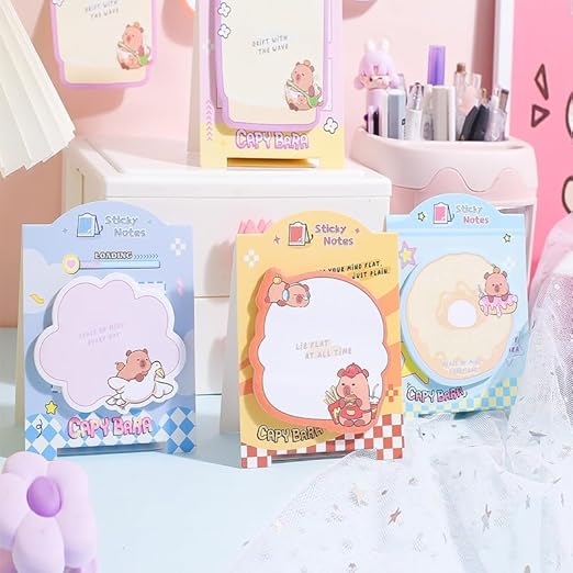 Cute Capybara Sticky Notes Set | 3D Colorful Page Sticky Notes (120 Sheets)