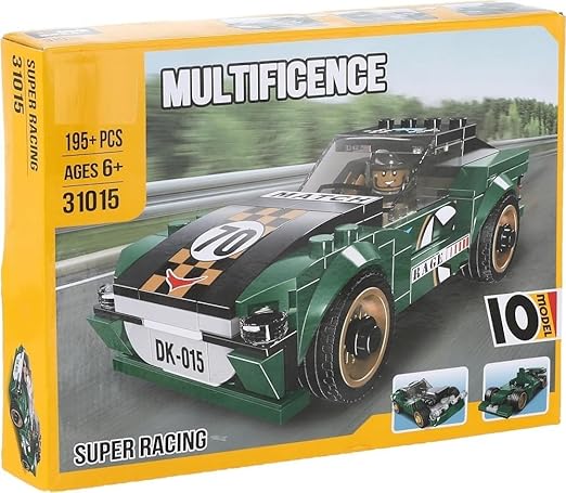 Bricks Racing Multificence Block Kit | 195+ Pieces | 10-in-1 Car Building Set for Kids (Age 6+)