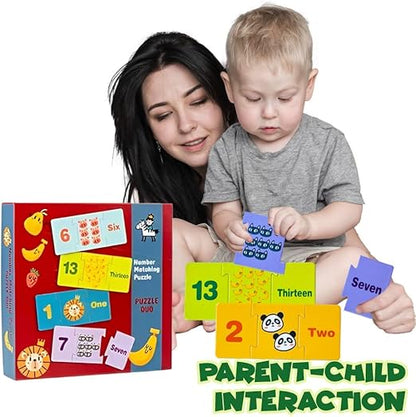 60 Pcs Puzzle Matching Numbers Duo Kids Jigsaw Puzzle for Toddlers Children Educational Preschool Puzzles Toys