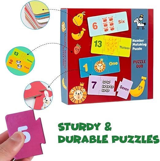 60 Pcs Puzzle Matching Numbers Duo Kids Jigsaw Puzzle for Toddlers Children Educational Preschool Puzzles Toys