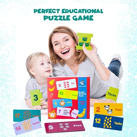 60 Pcs Puzzle Matching Numbers Duo Kids Jigsaw Puzzle for Toddlers Children Educational Preschool Puzzles Toys