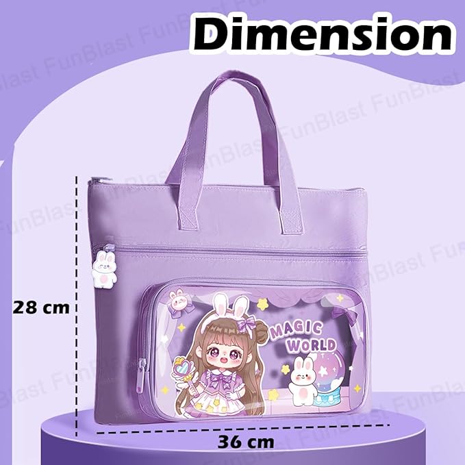 Canvas Carrying Hand Bag – Multi-Purpose Bag, Shopping Bag, Tote Bag, Vegetable Bag, Lunch Bag, Travel Bag with Handle Strap and Zipper, Water-Proof Reusable Bag