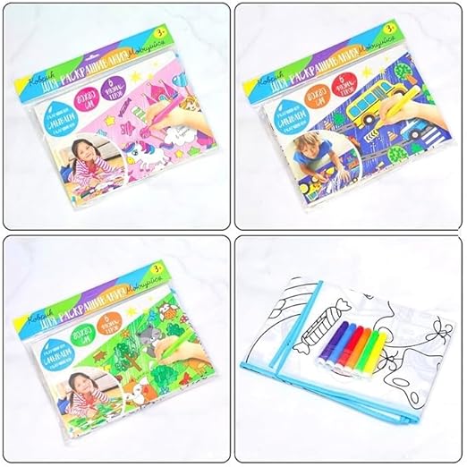 1pc Water Drawing Mat for Kids – 80 x 80 cm | Reusable & Washable Colouring Mat with 6 Sketch Pens