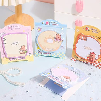 Cute Capybara Sticky Notes Set | 3D Colorful Page Sticky Notes (120 Sheets)