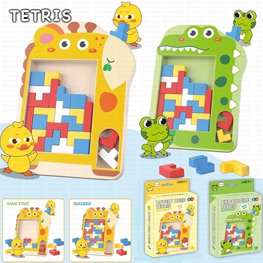 Crocodile Tetris Puzzles Building Blocks Tetris Brain Teasers Educational Gift Intelligence Puzzle Game for Kids Girls & Boys (Pack of 1)