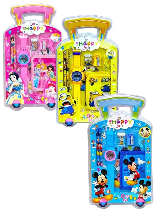 Stationery Set for Boys & Girls | 7-in-1 Combo Kit | Perfect Birthday & Return Gift for Kids (Pack of 6)