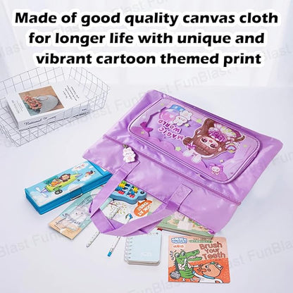 Canvas Carrying Hand Bag – Multi-Purpose Bag, Shopping Bag, Tote Bag, Vegetable Bag, Lunch Bag, Travel Bag with Handle Strap and Zipper, Water-Proof Reusable Bag