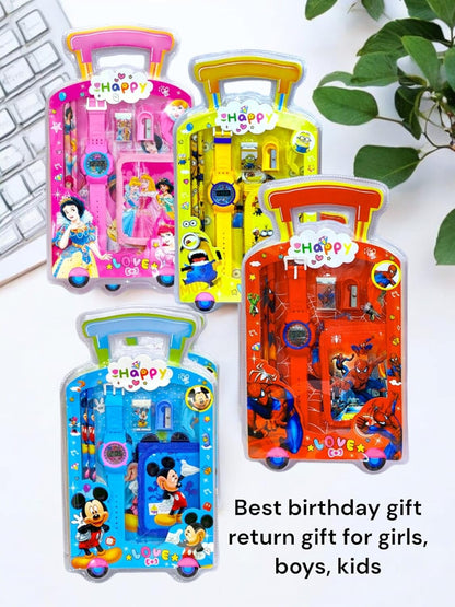 Stationery Set for Boys & Girls | 7-in-1 Combo Kit | Perfect Birthday & Return Gift for Kids (Pack of 6)