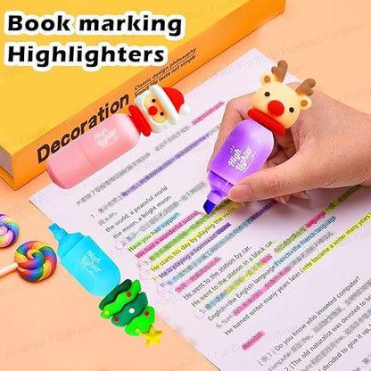 Christmas Theme Highlighter Set (6 pcs) – Bright Colors, Festive Fun!