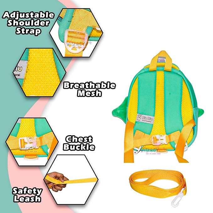 Design Bag for Pre-Schoolers Kids, Water Resistant Mini Backpack for Kids, Lightweight Small Size Bag for Play School & Nursery Kids, Picnic Bag, 1-4 Years (Pack of 1)