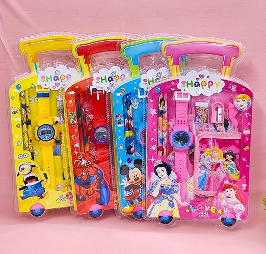 Stationery Set for Boys & Girls | 7-in-1 Combo Kit | Perfect Birthday & Return Gift for Kids (Pack of 6)