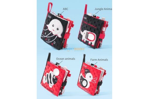 Black White Red Jungle Animals Cloth Book
